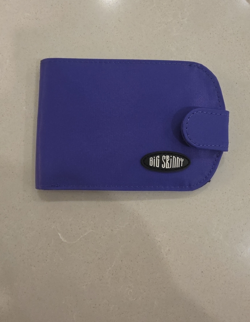 Big SkinnyPurple Bifold Wallet with Snap Closure